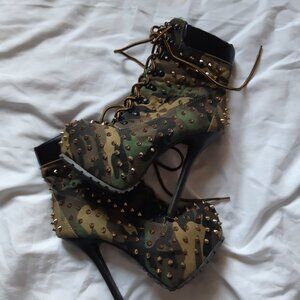 NWOT army high heels boots